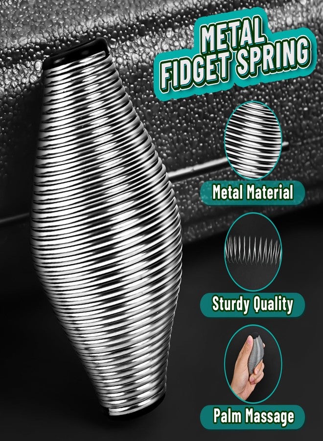 CHESLICR Metal Fidget Spring Toys, Adults 20LB Stainless Steel Stress Ball Cool Gadget Office Desk Silent ADHD Anxiety Relief Item Stocking Stuffer Gift for Teen Boy Men - Image 2